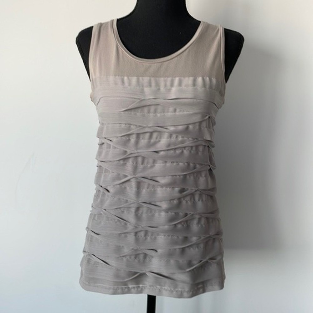 Ann Taylor Light Gray Layered Tank Top